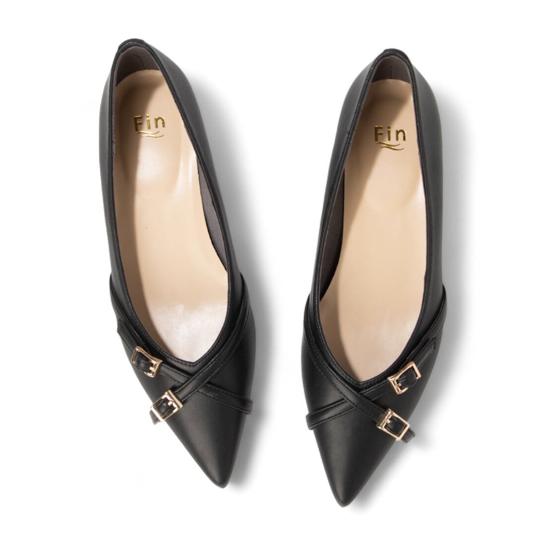 25秋冬新作】ポインテッドトゥ切替えフラットシューズ | フィン(Fin