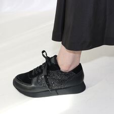 【25秋冬新作】グリッターコンビ厚底スニーカー