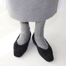 【25秋冬新作】スクエアトゥツイードバレエシューズ【低反発スポンジ入り】