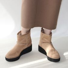 【25秋冬新作】フェイクファー厚底ブーツ【低反発スポンジ入り】