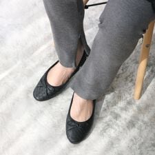 【26春夏新作】スクエアトゥカタオシメッシュバレエシューズ【低反発スポンジ入り】