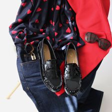 【26春夏新作】ギャザーローファー【低反発スポンジ入り】