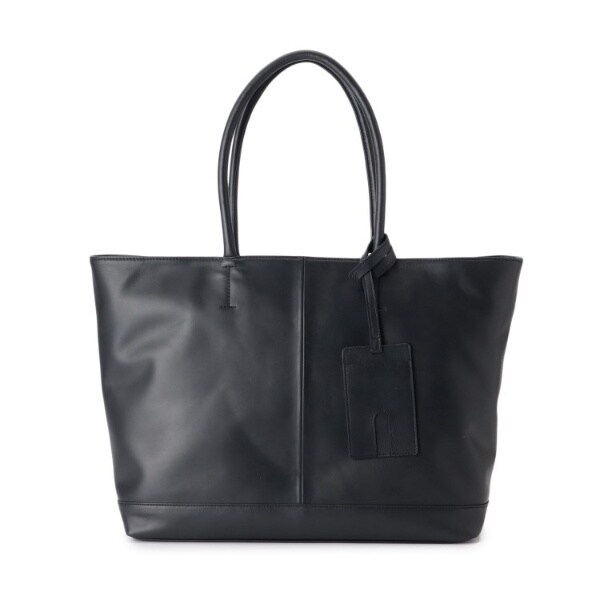 【A4収納可】タケオキクチ　トートバッグ　レザーブラック　チャーム付き　肩掛け可 A4収納可】タケオキクチ トートバッグ レザーブラック チャーム付き