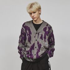 アブストラクトフクレジャカードカーディガン