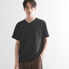 フェイクレイヤードVネックカットソー