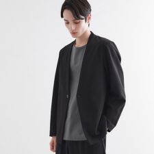 【セットアップ対応】360度ストレッチノーカラージャケット