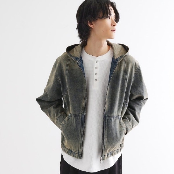 美品 ストライプ デニムジャケット タケオキクチ TK ストライプ切替ポンチパーカ／ティーケー タケオキクチ（tk.TAKEO