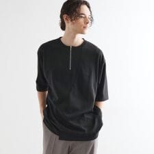 ウェーブ切替ジップTシャツ