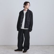 【上下2点セット】デニムブルゾン＋ワイドデニムパンツ
