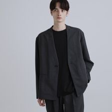 【2点セットジャケット＋パンツ】エアリードライノーカラージャケット＆スラックス