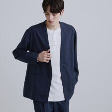 【2点セットジャケット＋パンツ】エアリードライノーカラージャケット＆スラックス