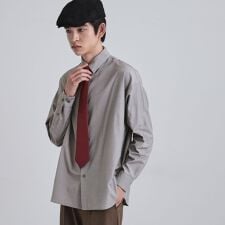 【ネクタイ付き】グランパシャツ