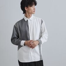 グレンチェック切替シャツ