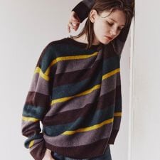 90sシャギーボーダークルーネックニット