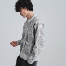 【洗える】ペイズリージップカーディガン