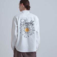 バックデイジー刺繍シャツ