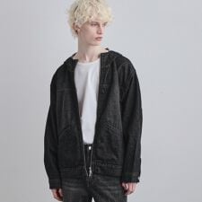 【セットアップ対応】デニムフードブルゾン