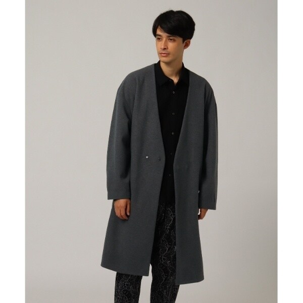 コンビニ受取対応商品 メンズライクノーカラーコート 再入荷1番人気