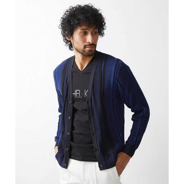 ダイアゴナル柄ニットカーディガン | ミッシェルクランオム(MICHEL