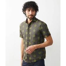 総柄シアー半袖シャツ