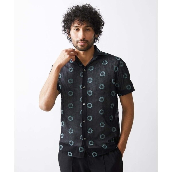 総柄シアー半袖シャツ | ミッシェルクランオム(MICHEL KLEIN HOMME