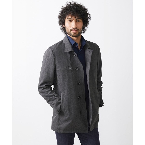 残りわずか/尾州生地/ウール混】RENEWOOLドビー / スタンドカラー