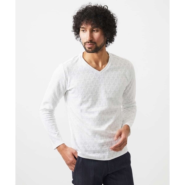 《日本製》リンクスVネック長袖カットソー