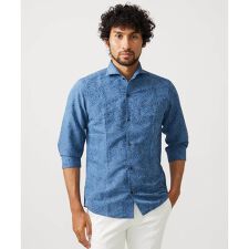 ミッシェルクランオム(MICHEL KLEIN HOMME)の《日本製》ボタニカル柄七分袖シャツ
