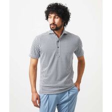 千鳥柄ジャガード半袖ポロシャツ