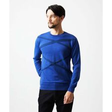 切り替えクルーネックニット