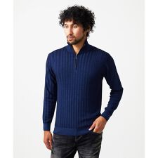 ミッシェルクランオム(MICHEL KLEIN HOMME)のガーメントダイリブ　 ハーフジップニット