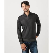 ミッシェルクランオム(MICHEL KLEIN HOMME)のガーメントダイリブ　 ハーフジップニット