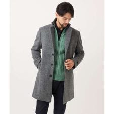 ミッシェルクランオム(MICHEL KLEIN HOMME)のウールヘリンボンチェスターコート