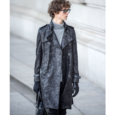 ポールスチュワートリアルファー付きトレンチコート でかい 