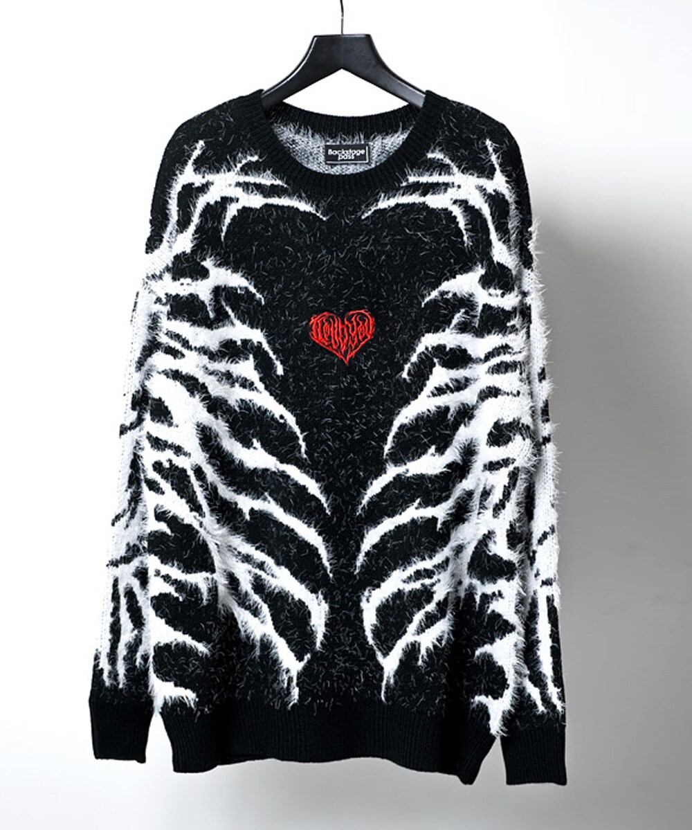 BACKSTAGE PASS X-ray-KNITフェザーモール ニット X-ray-KNIT(X レイ ニット) ビッグシルエット フェザーモール ニット