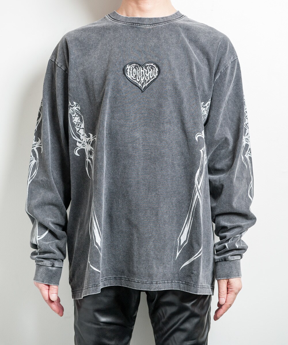 バックステージパス（backstagepass）/SPIDER WEB(スパイダーウェブ)ビッグシルエット クルーネック プリント ロンT SPIDER WEB(スパイダーウェブ)ビッグシルエット クルーネック プリント