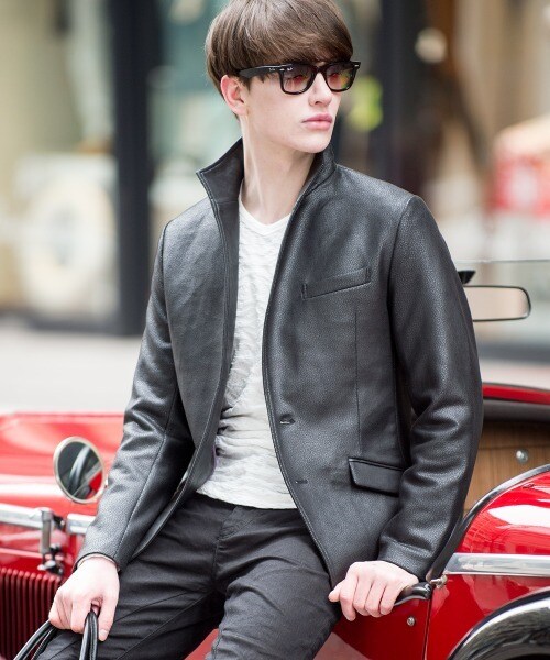 COZZA(コッザ)シープレザー イタリアンカラージャケット