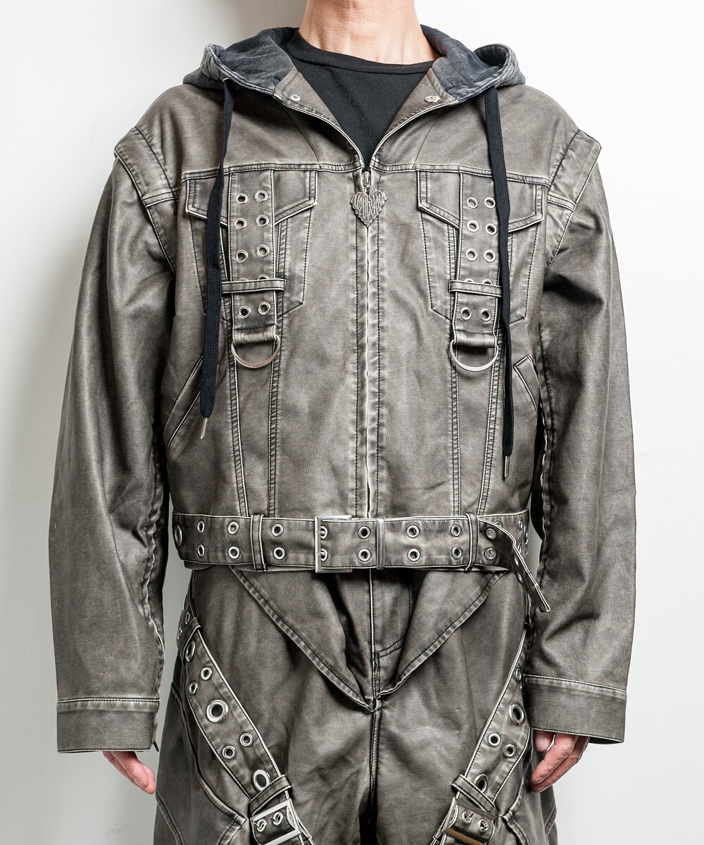 CHRIS C(クリス C)2WAY ベルト レザータッチ/デニム ワイドカーゴ