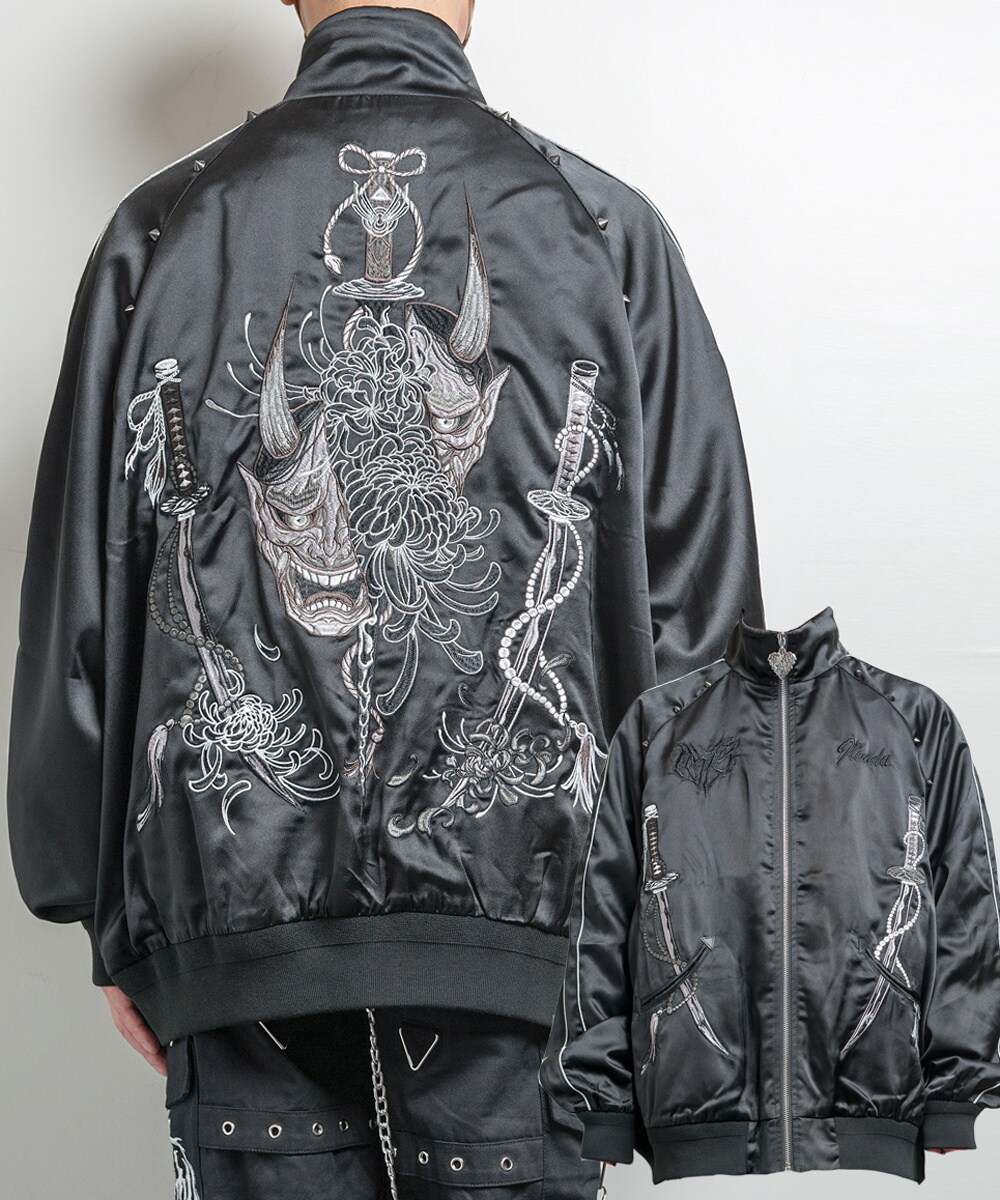 バックステージパス 日和 HANNYA(はんにゃ)般若 和柄刺繍 オーバーサイズ スカジャン | バック