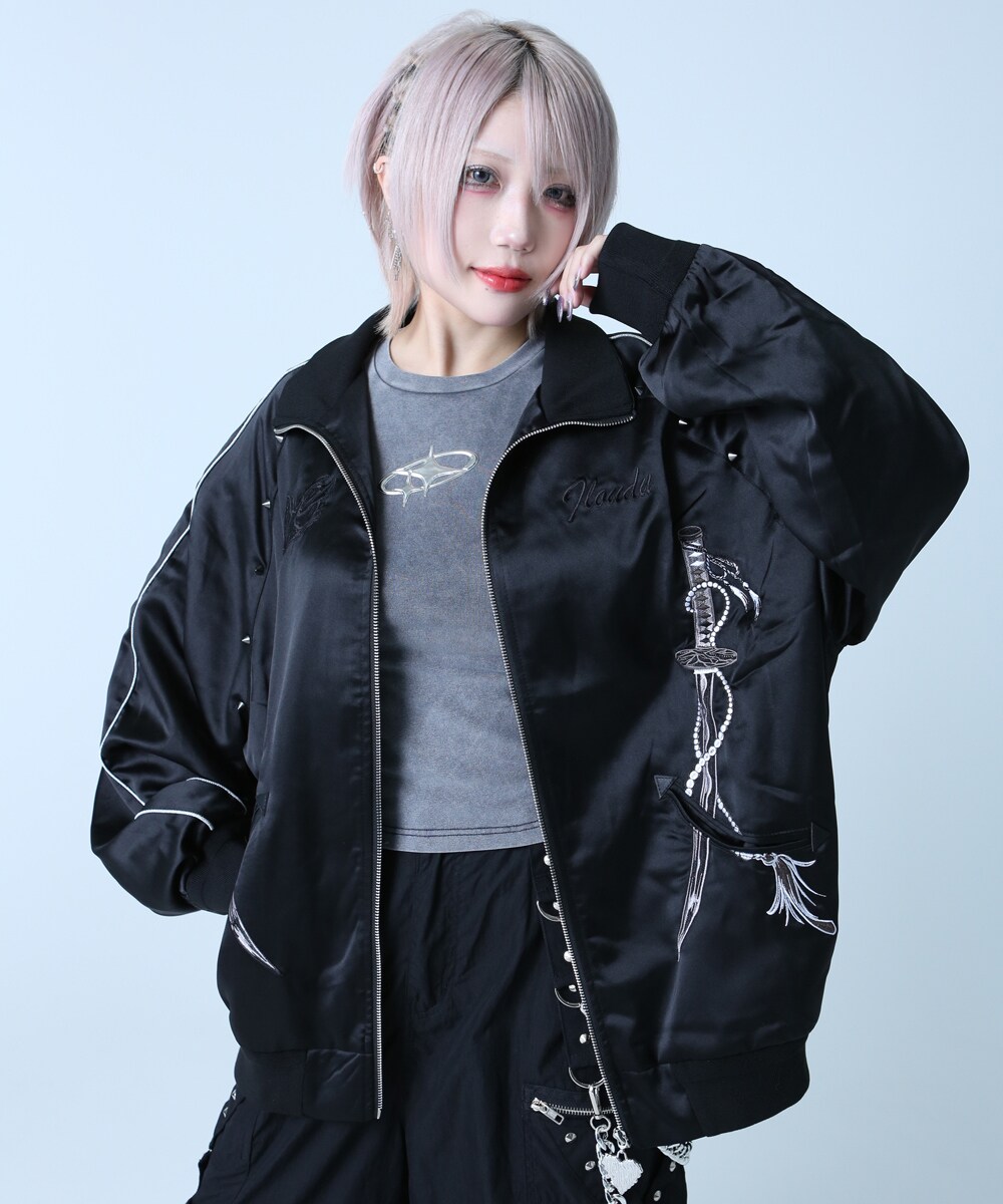 HANNYA(はんにゃ)般若 和柄刺繍 オーバーサイズ スカジャン | バック