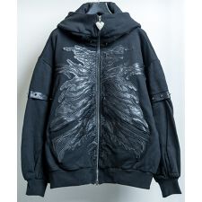 GRIMHOP(グリムホップ)2WAY うさ耳 オーバーサイズ ジップアップパーカー