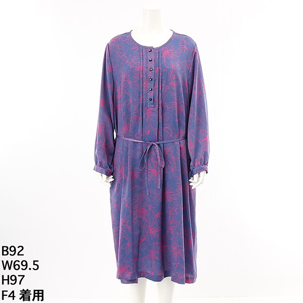 線描き合繊ワンピース　サイズ　LL/3L/5L