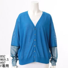 シアー切替カーディガン