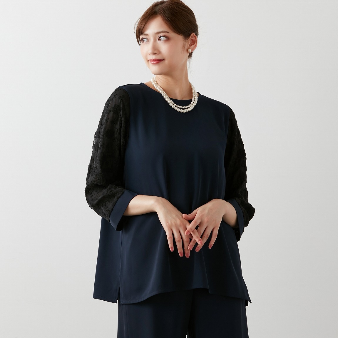 ラ・クープ（LACOUPE）/シアーレース切り替えブラウス シアーレース切り替えブラウス | ラ・クープ(LACOUPE) | マルイウェブ