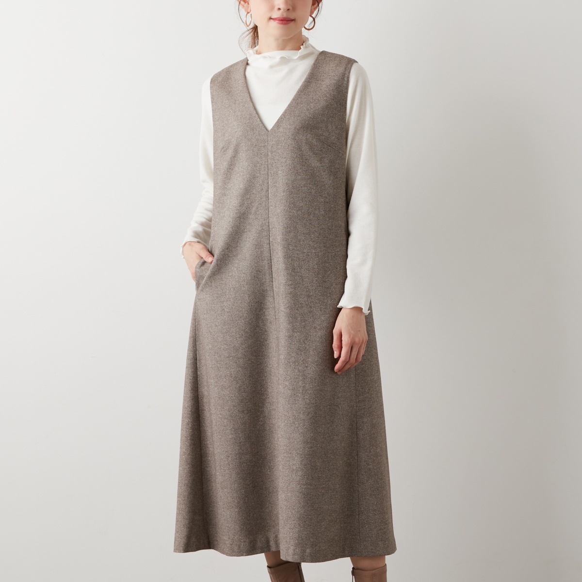 洗える］［ストレッチ］パール付きジャンスカ | ラ・クープ(LACOUPE