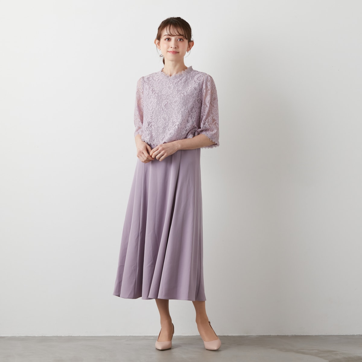 ラ・クープ（LACOUPE）/レースボレロコンビ　ノースリワンピース レースボレロコンビ ノースリワンピース セレモニー対応 | ラ・クープ