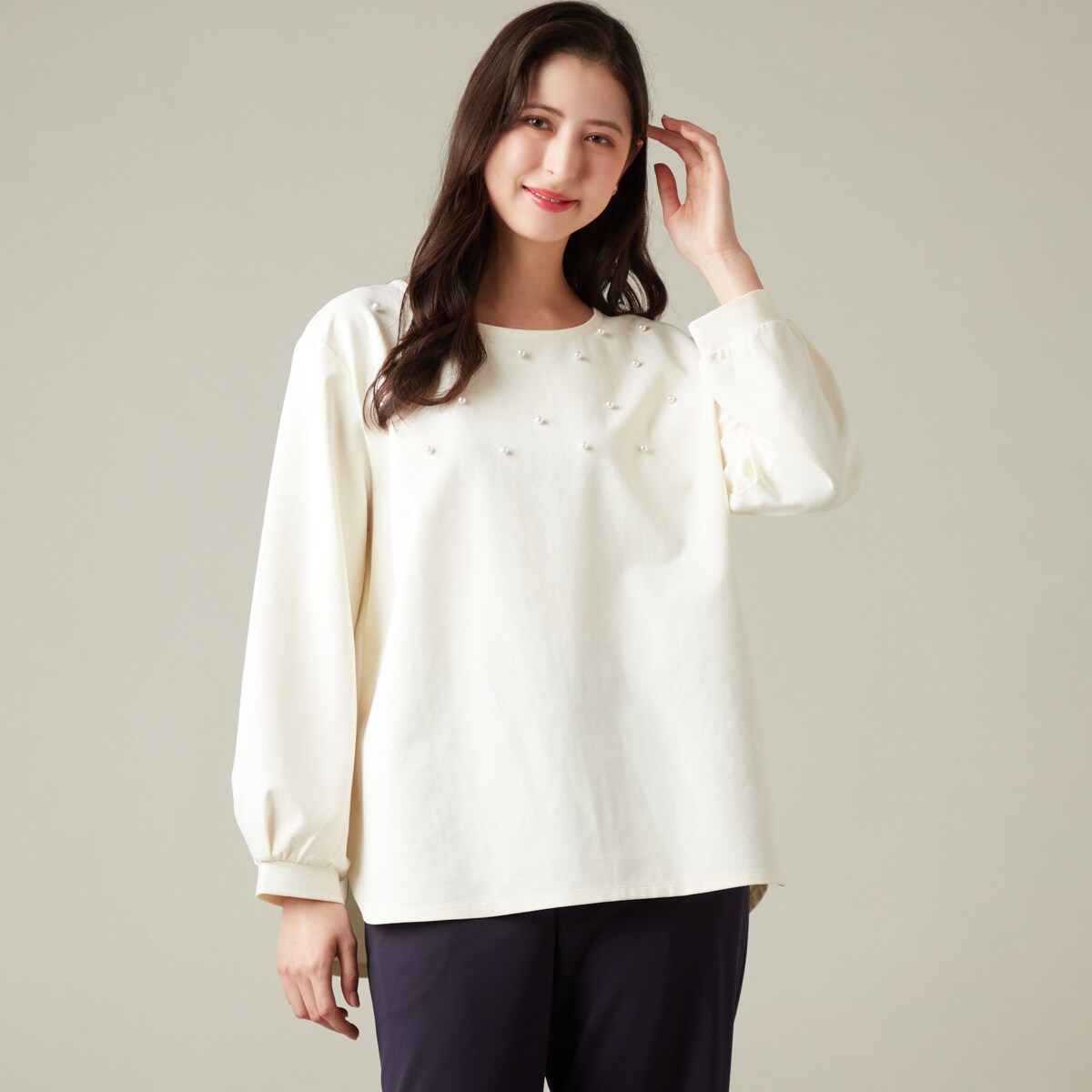 ラ・クープ（LACOUPE）/パール付きカットソー パール付きカットソー | ラ・クープ(LACOUPE) | マルイウェブチャネル