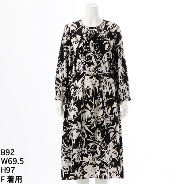 洗える」かすりブロック柄ワンピース（前空き） | ラ・クープ(LACOUPE