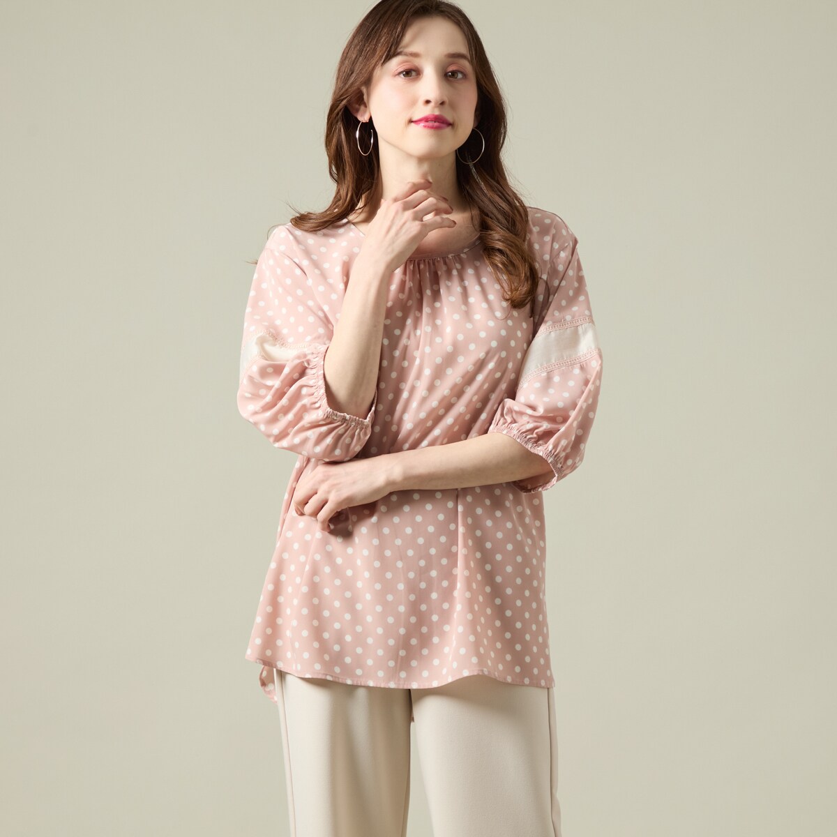 洗える 】ドット袖切り替えブラウス | ラ・クープ(LACOUPE) | マルイ