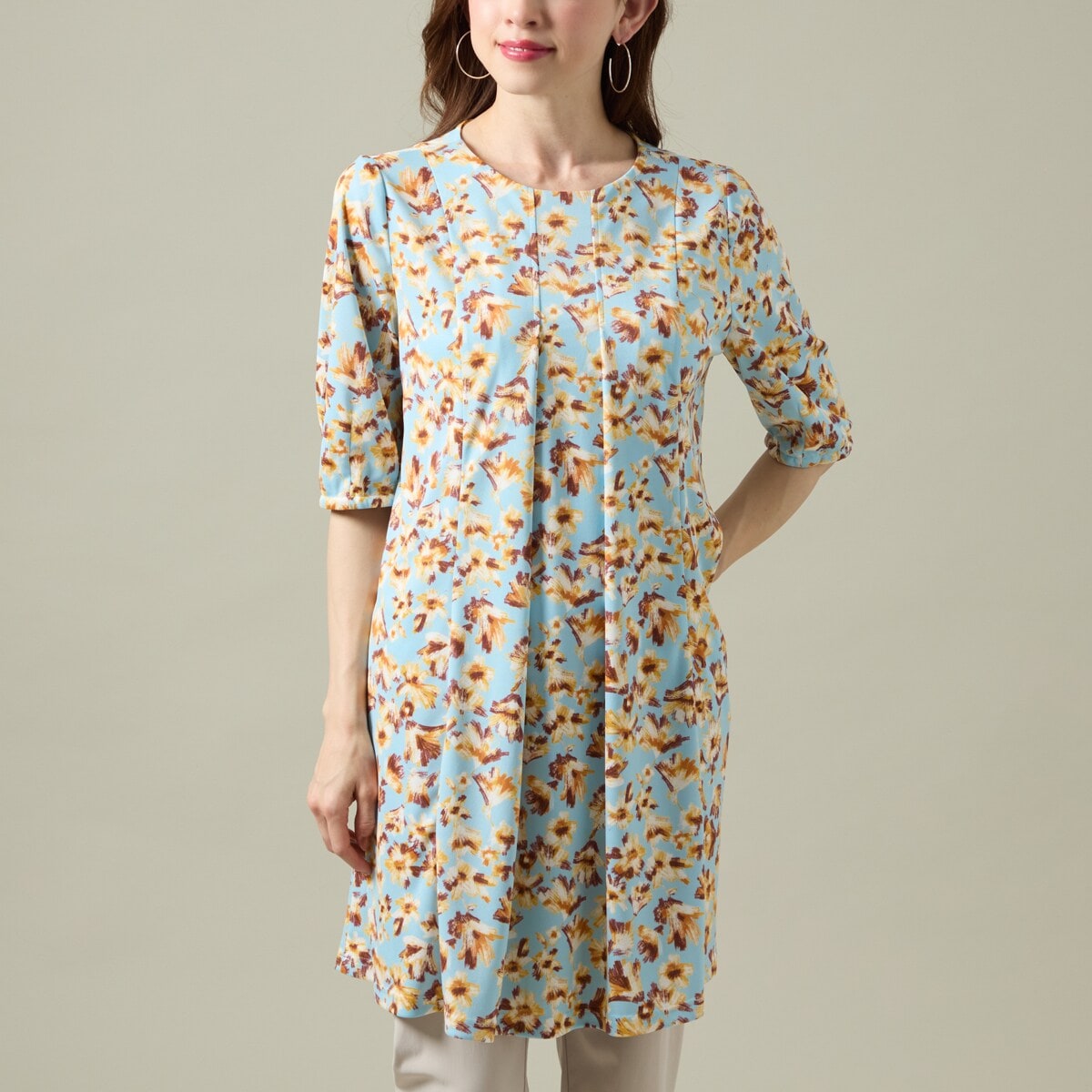 ラ・クープ（LACOUPE）/【洗える】花柄タック入りチュニック 洗える】花柄タック入りチュニック | ラ・クープ(LACOUPE) | マルイ